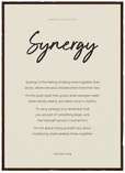 Synergy Word of Intention Framed print 50x70 cm / 20x28″ Dark wood frame Linen paper
