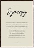 Synergy Word of Intention Framed print 70x100 cm / 28x40″ Dark wood frame Linen paper