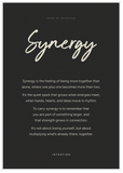 Synergy Word of Intention Framed print 70x100 cm / 28x40″ White frame Carbon paper