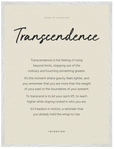 Transcendence Word of Intention Framed print 60x80 cm / 24x32″ White frame Linen paper