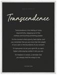 Transcendence Word of Intention Framed print 60x80 cm / 24x32″ White frame Carbon paper