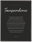 Transcendence Word of Intention Framed print 60x80 cm / 24x32″ Black frame Carbon paper