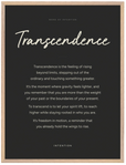 Transcendence Word of Intention Framed print 60x80 cm / 24x32″ Wood frame Carbon paper