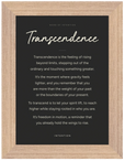 Transcendence Word of Intention Framed print 13x18 cm / 5x7″ Wood frame Carbon paper
