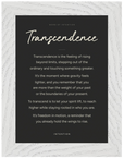 Transcendence Word of Intention Framed print 21x29.7 cm / 8x12" White frame Carbon paper