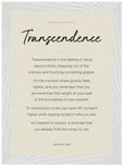 Transcendence Word of Intention Framed print 21x29.7 cm / 8x12" White frame Linen paper