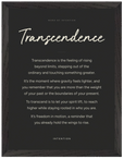 Transcendence Word of Intention Framed print 30x40 cm / 12x16″ Black frame Carbon paper