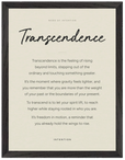 Transcendence Word of Intention Framed print 30x40 cm / 12x16″ Black frame Linen paper