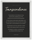 Transcendence Word of Intention Framed print 30x40 cm / 12x16″ White frame Carbon paper