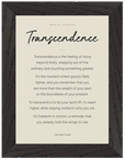 Transcendence Word of Intention Framed print A3 (29.7 x 42 cm) Black frame Linen paper