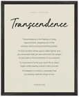 Transcendence Word of Intention Framed print 40x50 cm / 16x20″ Black frame Linen paper