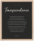 Transcendence Word of Intention Framed print 40x50 cm / 16x20″ Wood frame Carbon paper