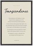 Transcendence Word of Intention Framed print A2 (42 x 59.4 cm) Black frame Linen paper