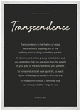 Transcendence Word of Intention Framed print A2 (42 x 59.4 cm) White frame Carbon paper