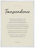 Transcendence Word of Intention Framed print A2 (42 x 59.4 cm) White frame Linen paper