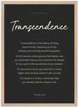 Transcendence Word of Intention Framed print A2 (42 x 59.4 cm) Wood frame Carbon paper