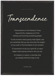 Transcendence Word of Intention Framed print 50x70 cm / 20x28″ Black frame Carbon paper