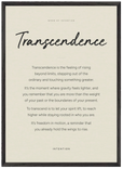 Transcendence Word of Intention Framed print 50x70 cm / 20x28″ Black frame Linen paper