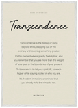 Transcendence Word of Intention Framed print A1 (59.4 x 84.1 cm) White frame Linen paper