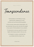 Transcendence Word of Intention Framed print A1 (59.4 x 84.1 cm) Wood frame Linen paper