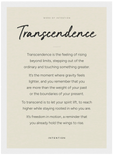 Transcendence Word of Intention Framed print 21x29.7 cm / 8x12" White frame Linen paper