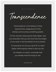 Transcendence Word of Intention Framed print 30x40 cm / 12x16″ White frame Carbon paper