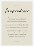 Transcendence Word of Intention Framed print A3 (29.7 x 42 cm) White frame Linen paper