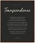Transcendence Word of Intention Framed print 40x50 cm / 16x20″ Dark wood frame Carbon paper