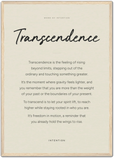 Transcendence Word of Intention Framed print A2 (42 x 59.4 cm) Wood frame Linen paper