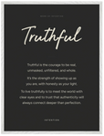 Truthful Word of Intention Framed print 60x80 cm / 24x32″ White frame Carbon paper