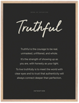 Truthful Word of Intention Framed print 60x80 cm / 24x32″ Wood frame Carbon paper