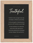 Truthful Word of Intention Framed print 13x18 cm / 5x7″ Wood frame Carbon paper