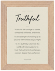Truthful Word of Intention Framed print 13x18 cm / 5x7″ Wood frame Linen paper