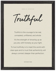 Truthful Word of Intention Framed print 30x40 cm / 12x16″ Black frame Linen paper