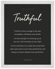 Truthful Word of Intention Framed print 30x40 cm / 12x16″ White frame Carbon paper