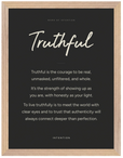 Truthful Word of Intention Framed print 30x40 cm / 12x16″ Wood frame Carbon paper
