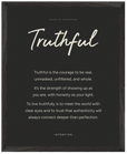 Truthful Word of Intention Framed print 40x50 cm / 16x20″ Black frame Carbon paper
