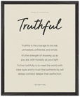 Truthful Word of Intention Framed print 40x50 cm / 16x20″ Black frame Linen paper