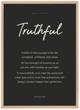 Truthful Word of Intention Framed print 50x70 cm / 20x28″ Wood frame Carbon paper