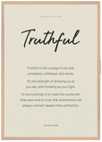 Truthful Word of Intention Framed print A1 (59.4 x 84.1 cm) Wood frame Linen paper