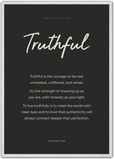 Truthful Word of Intention Framed print 70x100 cm / 28x40″ White frame Carbon paper