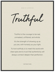 Truthful Word of Intention Framed print 60x80 cm / 24x32″ Black frame Linen paper
