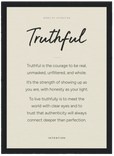 Truthful Word of Intention Framed print 13x18 cm / 5x7″ Black frame Linen paper