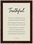 Truthful Word of Intention Framed print 13x18 cm / 5x7″ Dark wood frame Linen paper