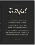 Truthful Word of Intention Framed print 30x40 cm / 12x16″ Black frame Carbon paper