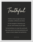 Truthful Word of Intention Framed print 30x40 cm / 12x16″ White frame Carbon paper