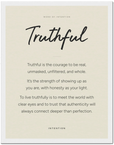 Truthful Word of Intention Framed print 30x40 cm / 12x16″ White frame Linen paper