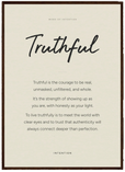 Truthful Word of Intention Framed print A3 (29.7 x 42 cm) Dark wood frame Linen paper