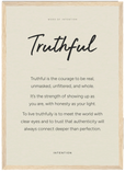 Truthful Word of Intention Framed print A3 (29.7 x 42 cm) Wood frame Linen paper