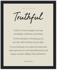 Truthful Word of Intention Framed print 40x50 cm / 16x20″ Black frame Linen paper